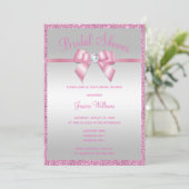 Glitterende Roze Glitters & Edelsteen Boog Bruidsf Kaart (Staand voorkant)