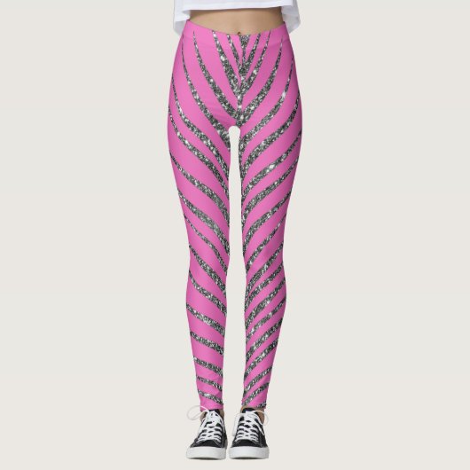 Glitterende Roze Glitters Leggings (Voorkant)