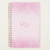 Glitterende Roze Glitterstof Planner (Voorkant)