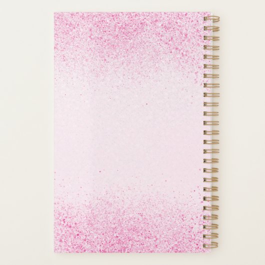 Glitterende Roze Glitterstof Planner (Achterkant)