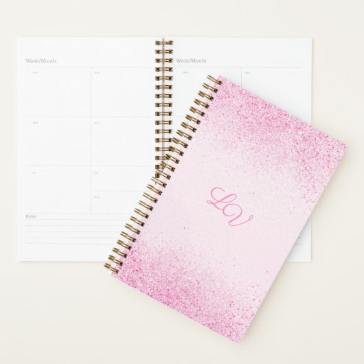 Glitterende Roze Glitterstof Planner (Display)