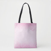 Glitterende Roze Glitterstof Tote Bag (Voorkant)
