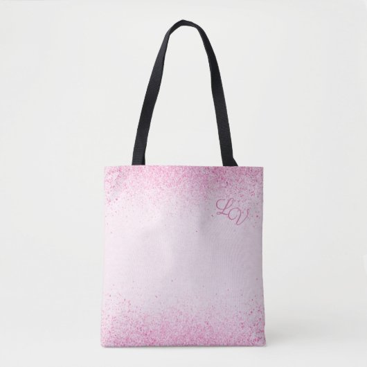 Glitterende Roze Glitterstof Tote Bag (Voorkant)
