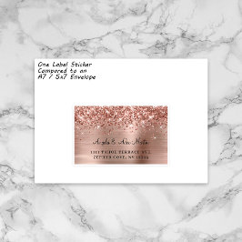 Glitterende Roze Goud 15 Gast Huwelijksadreslabels Sticker