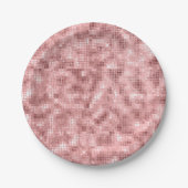 Glitterende Roze Goud Roze Luxe Glans Meisjesachti Papieren Bordje (Voorkant)