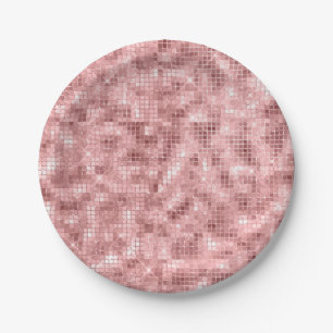 Glitterende Roze Goud Roze Luxe Glans Meisjesachti Papieren Bordje