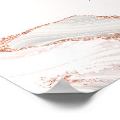 Glitterende Roze Goud Witte Agate 2 Rand Menu A4 Poster (Hoek)