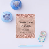 Glitterende Roze Gouden 50e Verjaardag Monogram Ui Flyer (Enkel)