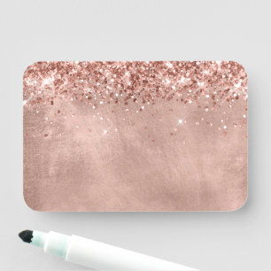 Glitterende Roze Gouden Blanco Naamplaatje