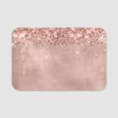Glitterende Roze Gouden Blanco Naamplaatje (Voorkant)