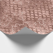Glitterende Roze Gouden Cirkels Roze Luxe Glans Cadeaupapier (Hoek)