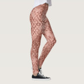 Glitterende Roze Gouden Cirkels Roze Luxe Glans Leggings (Rechts)