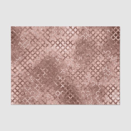 Glitterende Roze Gouden Cirkels Roze Luxe Glans Tissuepapier (Voorkant)