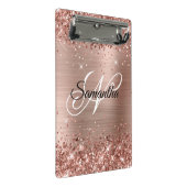Glitterende Roze Gouden Fantasie Monogram Mini Klembord (Schuin)