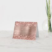 Glitterende Roze Gouden Folie 40e Verjaardag Bedankkaart (Achterkant)