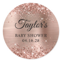 Glitterende Roze Gouden Folie Baby Shower