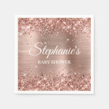 Glitterende Roze Gouden Folie Baby Shower