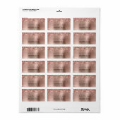 Glitterende Roze Gouden Folie Bruiloft Etiket (Full Sheet)
