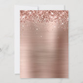 Glitterende Roze Gouden Folie Bruiloft Kaart (Achterkant)