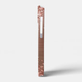 Glitterende Roze Gouden Folie Elegante Monogram Case-Mate iPhone Case (Achterkant / Links)