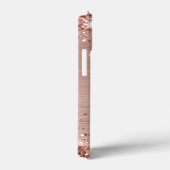 Glitterende Roze Gouden Folie Elegante Monogram Case-Mate iPhone Case (Achterkant / Rechts)