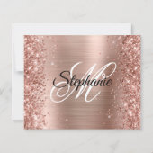 Glitterende Roze Gouden Folie Fancy Monogram 50 Ve (Achterkant)