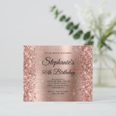 Glitterende Roze Gouden Folie Fancy Monogram 50 Ve (Staand voorkant)