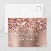 Glitterende Roze Gouden Folie Krullerig Schrift Da Briefkaart (Voorkant / Achterkant)