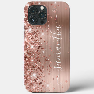Glitterende Roze Gouden Folie Moderne Meisjesachti Case-Mate iPhone Case