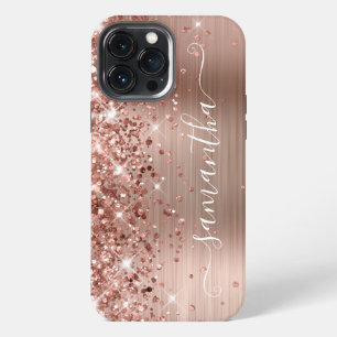 Glitterende Roze Gouden Folie Moderne Meisjesachti iPhone 13 Pro Max Hoesje