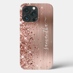 Glitterende Roze Gouden Folie Moderne Vrouwelijke Case-Mate iPhone Case