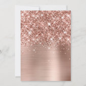 Glitterende Roze Gouden Glam 60e Verjaardag Kaart (Achterkant)