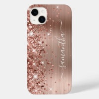 Glitterende Roze Gouden Glam Moderne Meisjesachtig