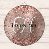 Glitterende Roze Gouden Glam Monogram Dartbord
