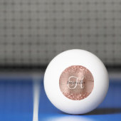 Glitterende Roze Gouden Glam Monogram Pingpongbal (Net)