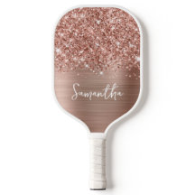 Glitterende Roze Gouden Glam Naam