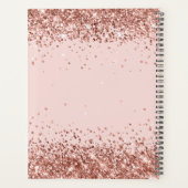Glitterende Roze Gouden Glitter Blush Fancy Monogr Planner (Achterkant)