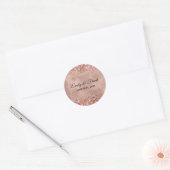 Glitterende Roze Gouden Huwelijk Ronde Sticker (Envelop)