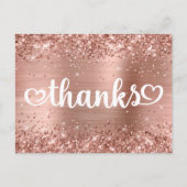 Glitterende roze gouden leuke harten sweet 16 beda briefkaart (Voorkant)