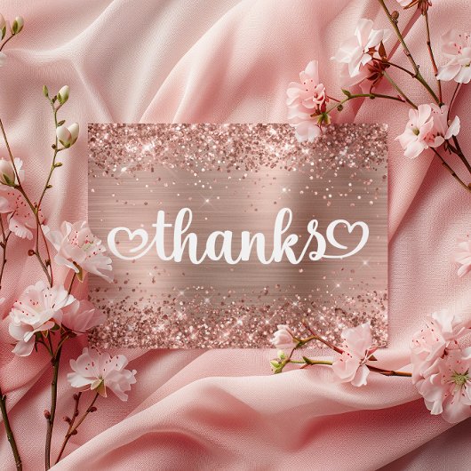 Glitterende roze gouden leuke harten sweet 16 beda briefkaart