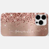 Glitterende Roze Gouden Ombre Moderne Meisjesachti Case-Mate iPhone Case (Achterkant (horizontaal))