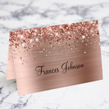 Glitterende Roze Gouden Persoonlijke Naambordjes