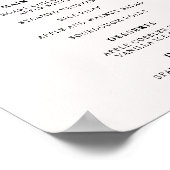 Glitterende Roze Gouden Witte Agate Menu A4 Poster (Hoek)