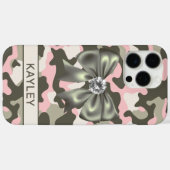 Glitterende Roze Groene Camouflage Persoonlijk Case-Mate iPhone Case (Achterkant (horizontaal))