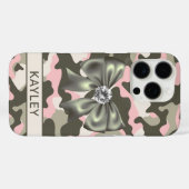 Glitterende Roze Groene Camouflage Persoonlijk Case-Mate iPhone Case (Achterkant (horizontaal))