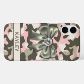 Glitterende Roze Groene Camouflage Persoonlijk Case-Mate iPhone Case (Achterkant (horizontaal))