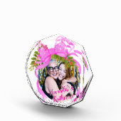 Glitterende Roze Lint Kerstfoto Fotoblokken (Rechts)