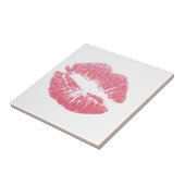 Glitterende Roze Lippen Tegeltje (Zijkant)