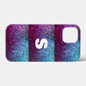 Glitterende roze paarse ombre abstract monogram Case-Mate iPhone case (Achterkant (horizontaal))