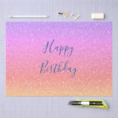 Glitterende Roze Paarse Ombre Kleurrijke Verjaarda Tissuepapier (Craft)